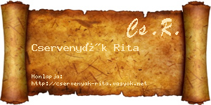 Cservenyák Rita névjegykártya