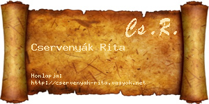 Cservenyák Rita névjegykártya