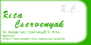 rita cservenyak business card